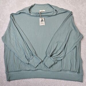 NWTs Easel Los Angeles Sz S Ribbed Relaxed Fit Dolman Sleeve Knit Top Sage Green